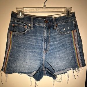 Rainbow High Rise AE Jean Shorts Size 4